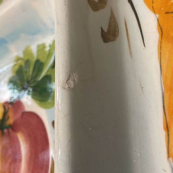 Serving Ceramic Plate , 4 Sections, Vegetable Decor, 11 X 11 - Picture 8 of 8
